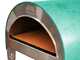 Pizza Party Ardore Acquamarina - Four &agrave; pizza &agrave; gaz d'ext&eacute;rieur - Chambre de cuisson 40 x 40 cm - Sole en biscotto r&eacute;fractaire