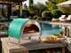 Pizza Party Ardore Acquamarina - Four &agrave; pizza &agrave; gaz d'ext&eacute;rieur - Chambre de cuisson 40 x 40 cm - Sole en biscotto r&eacute;fractaire