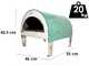 Pizza Party Ardore Acquamarina - Four &agrave; pizza &agrave; gaz d'ext&eacute;rieur - Chambre de cuisson 40 x 40 cm - Sole en biscotto r&eacute;fractaire