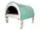 Pizza Party Ardore Acquamarina - Four &agrave; pizza &agrave; gaz d'ext&eacute;rieur - Chambre de cuisson 40 x 40 cm - Sole en biscotto r&eacute;fractaire