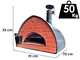 Pizza Party Bollore - Four &agrave; pizza hybride 2-en-1 gaz/bois - Chambre de cuisson 60 x 60 cm - Sole en biscotto r&eacute;fractaire