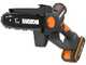 Worx WG327E - &Eacute;lagueuse sur batterie + perche de rallonge de 125 cm - 20 V 2 Ah