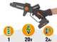 Worx WG327E - &Eacute;lagueuse sur batterie + perche de rallonge de 125 cm - 20 V 2 Ah