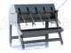Enotecnica Pillan 5B INOX - Remplisseuse manuelle &agrave; 5 becs avec r&eacute;servoir, becs et structure en acier inoxydable