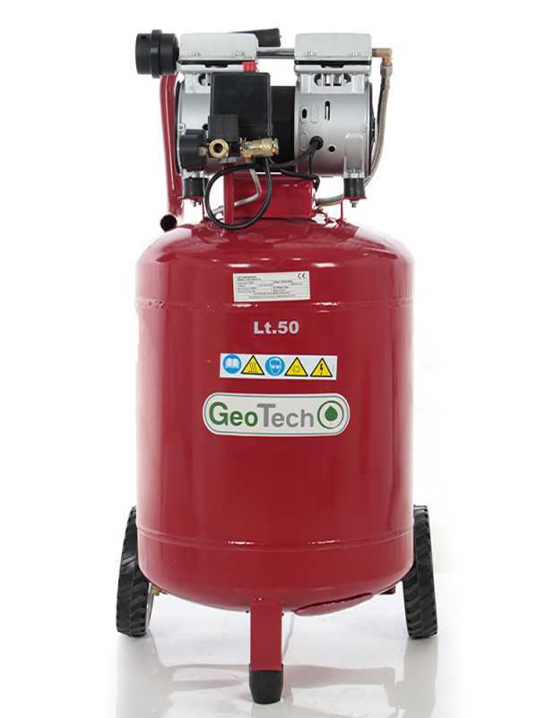 GeoTech S-AC50V-8-10 - Compresseur d'air &eacute;lectrique oilless - Moteur 1 CV - 50 L Vertical Silencieux