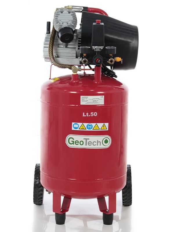 GeoTech AC50V-10-30VC - Compresseur d'air &eacute;lectrique sur chariot vertical - Moteur 3 CV - 50 L air comprim&eacute;