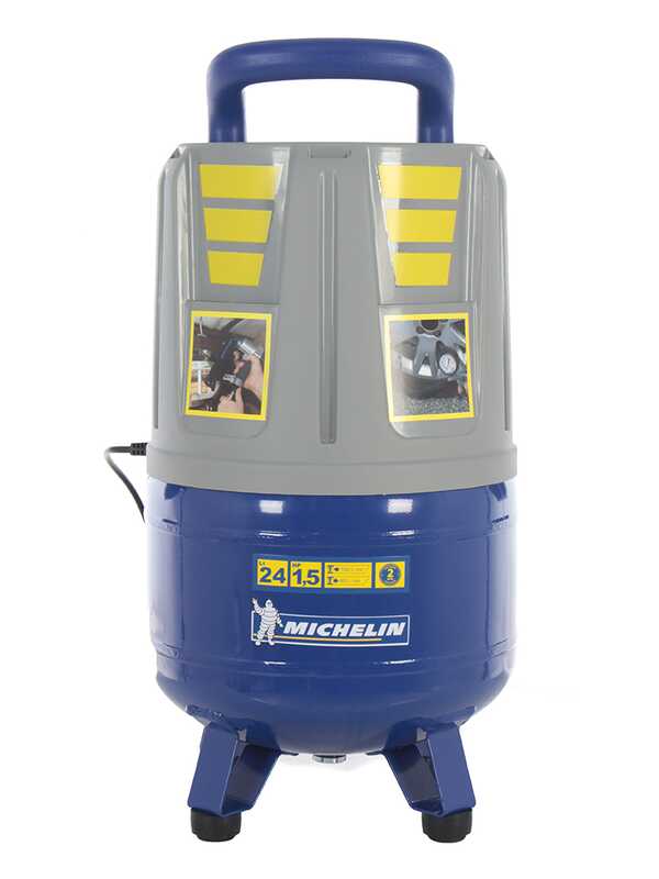 Michelin MVX 24 - Compresseur d'air &eacute;lectrique portatif monophas&eacute;, oil-less - Moteur 1.5 CV - 24 L