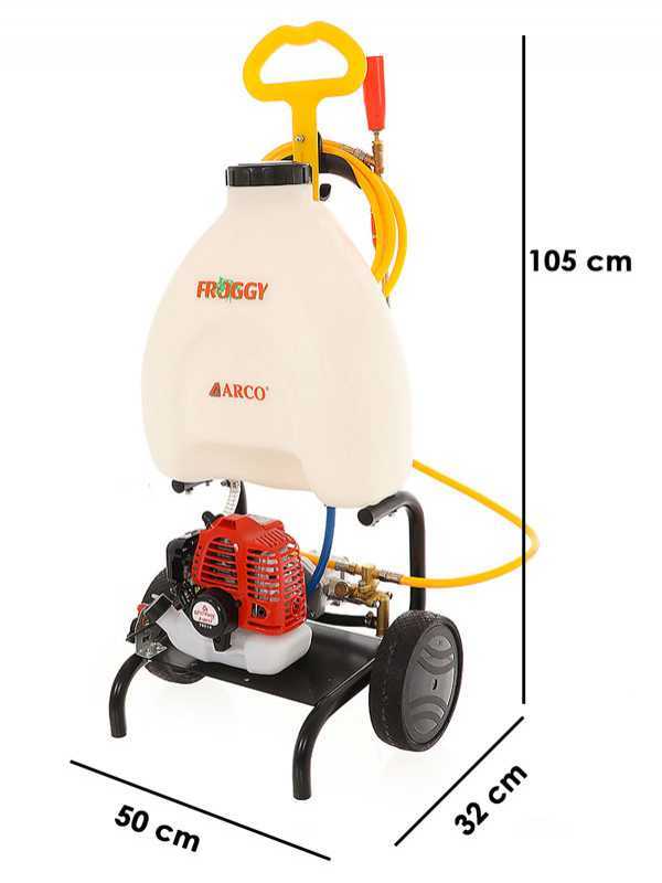 Pompe de pulv&eacute;risation thermique ARCO Froggy Super S 25A &agrave; trolley avec moteur 2 temps