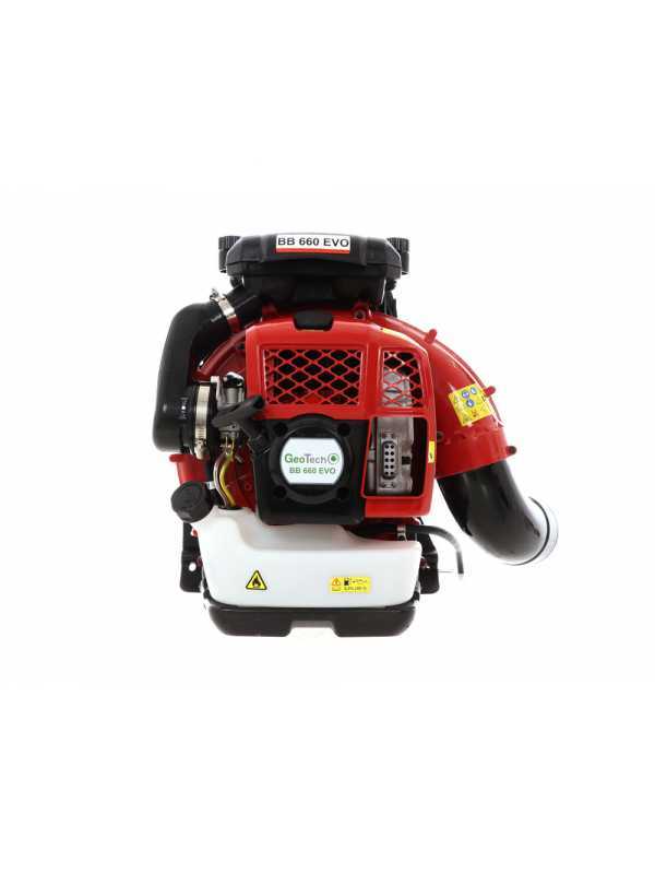GeoTech BB 660 EVO - Souffleur de feuilles thermique &agrave; dos avec moteur 2 temps