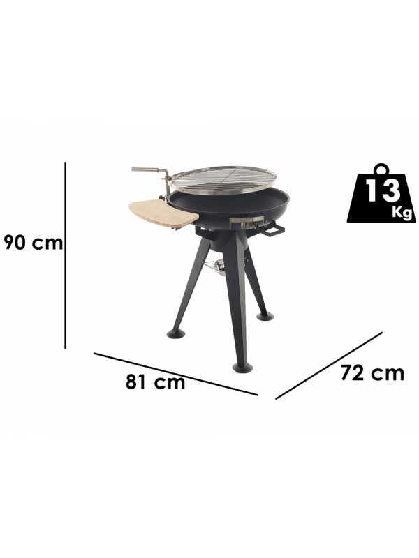 Barbecue &agrave; charbon avec double grille pivotante Royal Food BBQ3 - braisier &Oslash; 66 cm