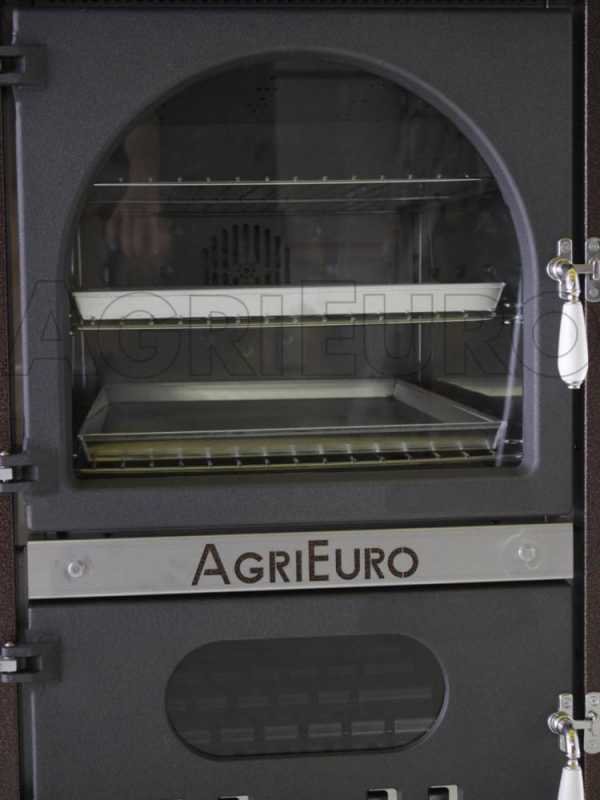 AgriEuro Medius 80 Deluxe INC - Four &agrave; bois en acier encastrable - &Eacute;maillage cuivr&eacute; - Inox