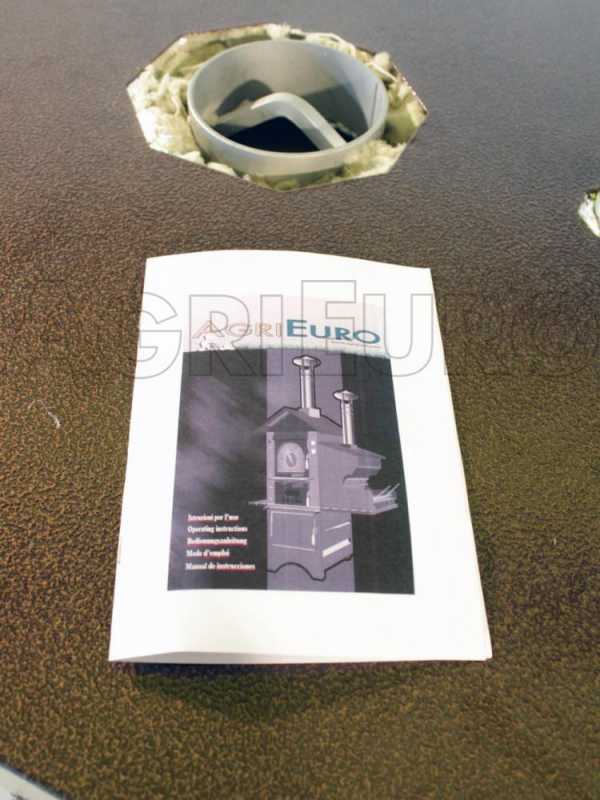 AgriEuro Medius 80 Deluxe EXT - Four &agrave; bois acier d'ext&eacute;rieur - Cuivre &eacute;maill&eacute; - Inox