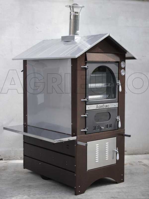 Four &agrave; bois professionnel d'ext&eacute;rieur en acier AgriEuro Magnus 100 Deluxe EXT Inox
