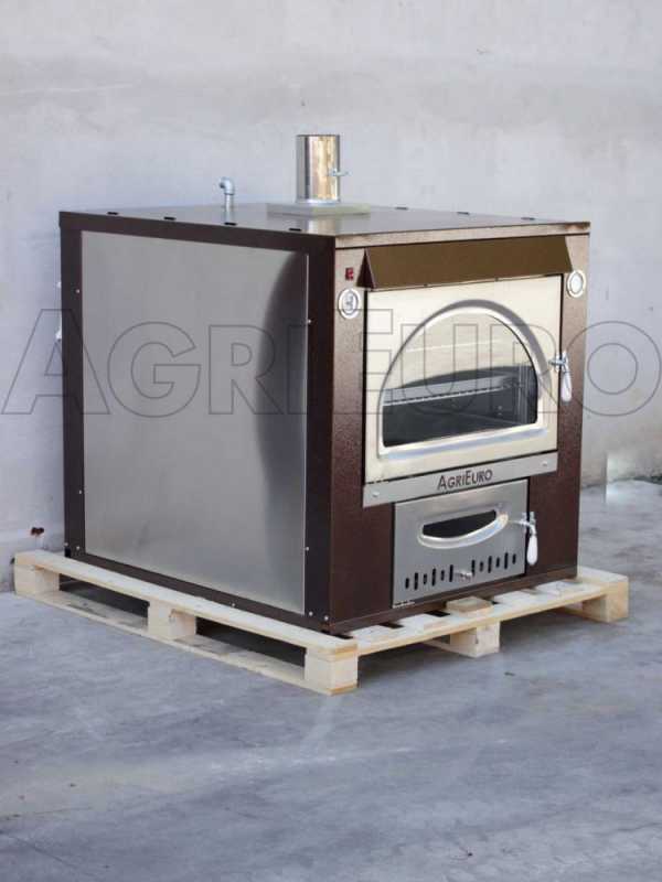 Four &agrave; bois encastrable en acier AgriEuro Maximus 100 Deluxe INC Inox - cuivre &eacute;maill&eacute;