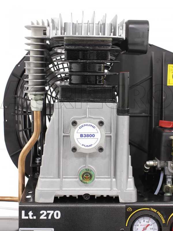 Nuair B 3800B/3M/270 TECH - Compresseur d'air &eacute;lectrique monophas&eacute; &agrave; courroie - Moteur 3 CV - 270 L