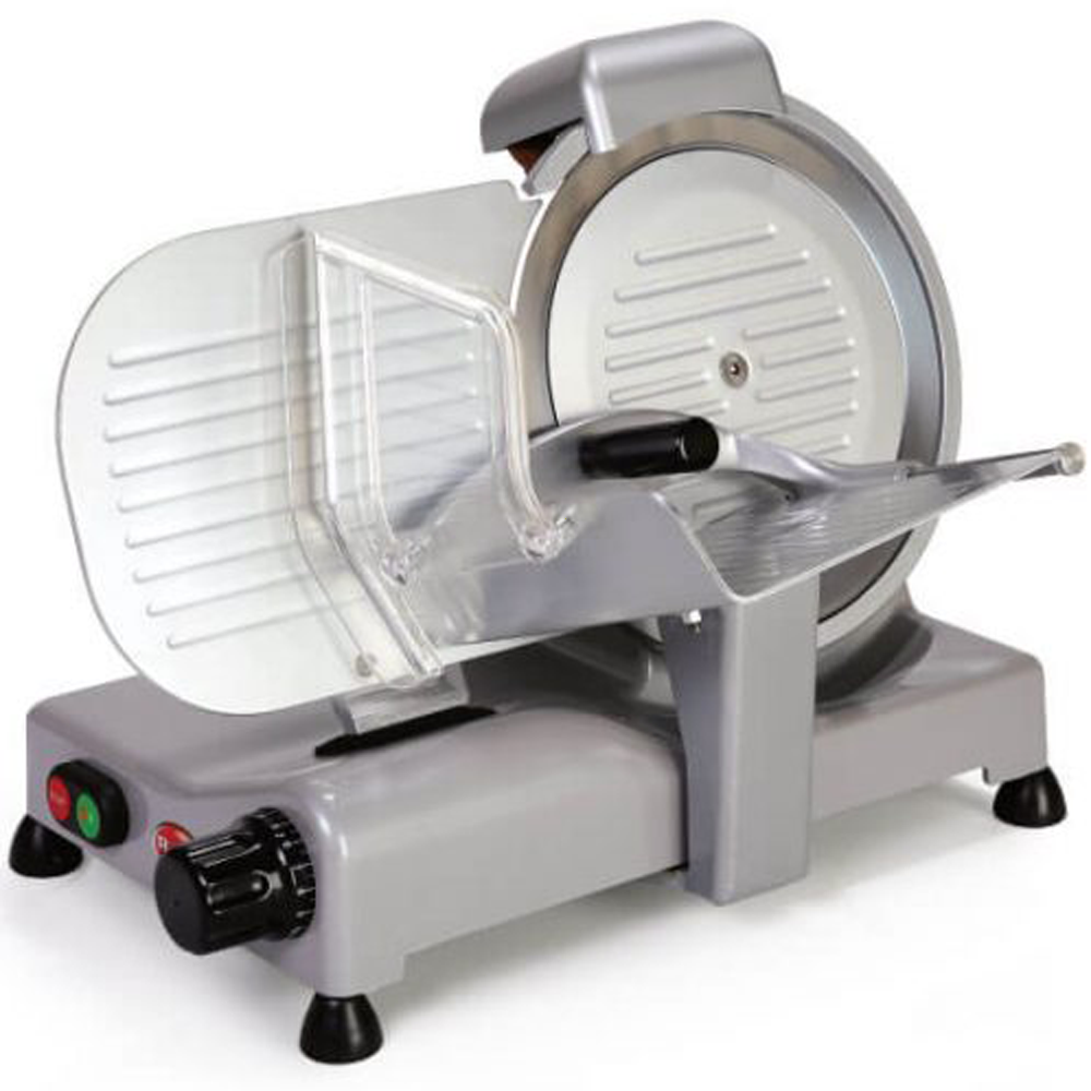 Trancheuse RGV 25 GL Lusso - 140W, Argentée, Lame 25 Cm, Aluminium, 230V 50Hz, Pour Charcuterie, Fromage, Pain
