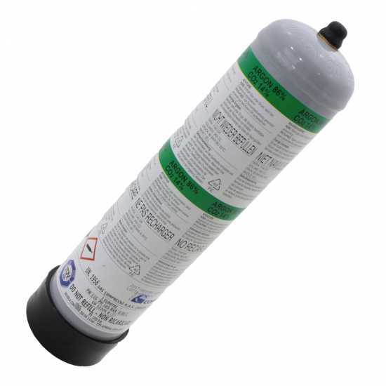 Bouteille de gaz non rechargeable Argon/CO2 - 1 litre