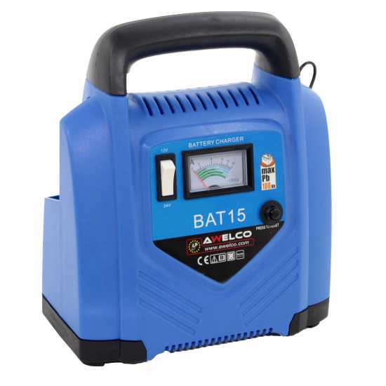 Chargeur de batterie auto portatif Awelco BAT 15 - alimentation monophas&eacute;e - batterie 12/24V