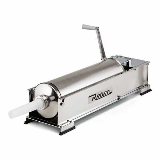 Poussoir &agrave; saucisse professionnel manuel Reber 8974 N INOX &agrave; 2 vitesses avec carter - Capacit&eacute; 12 Kg