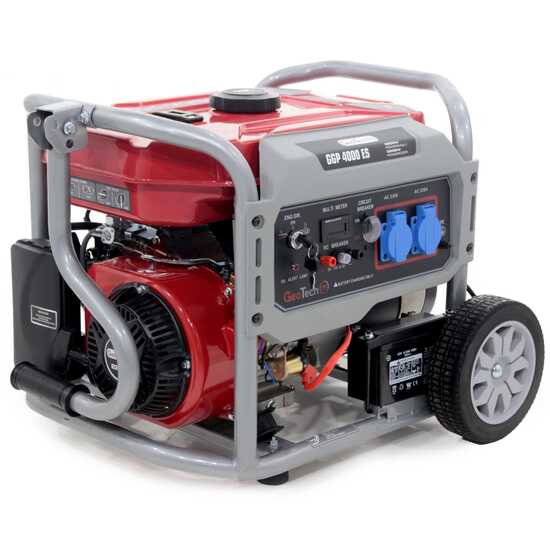GeoTech-Pro GGP 4000 ES - Groupe électrogène sur chariot avec AVR 3.6 KW - Continue 3.2 kw Monophasé