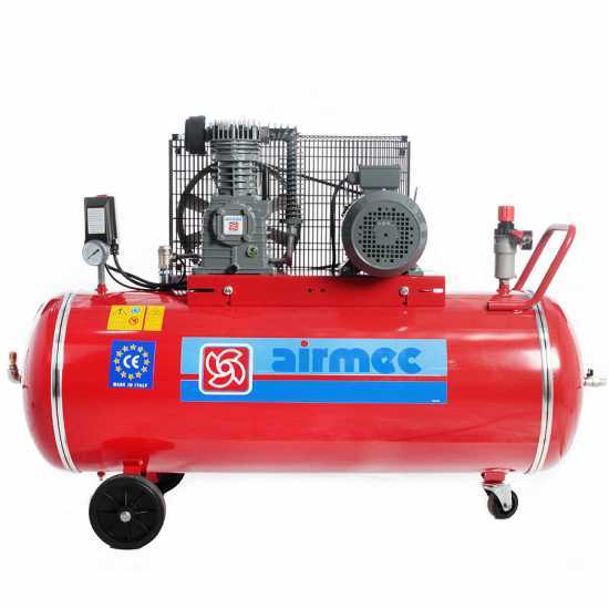 Airmec CR 204 K18+C TP - Compresseur d'air &agrave; courroie - Moteur &eacute;lectrique triphas&eacute; - cuve 200 L