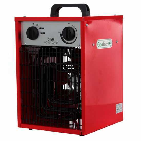 GeoTech EH 500 T - G&eacute;n&eacute;rateur d'air chaud &eacute;lectrique avec ventilateur - triphas&eacute;