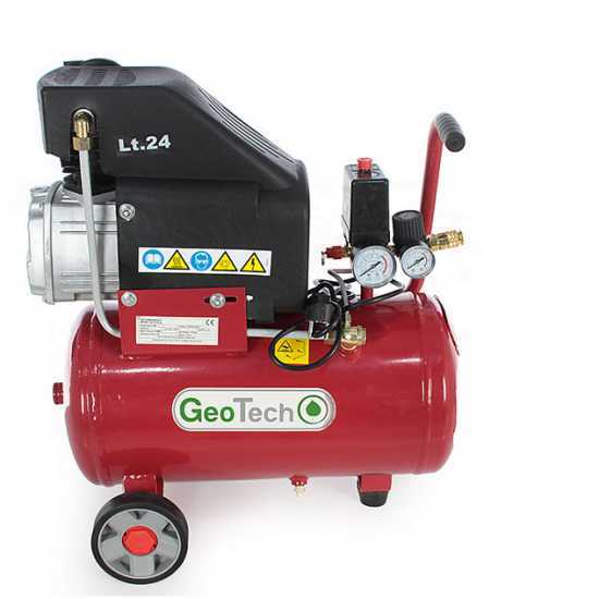 GeoTech AC 24.8.20 - Compresseur d'air &eacute;lectrique de 24 L air comprim&eacute; - moteur 2 CV