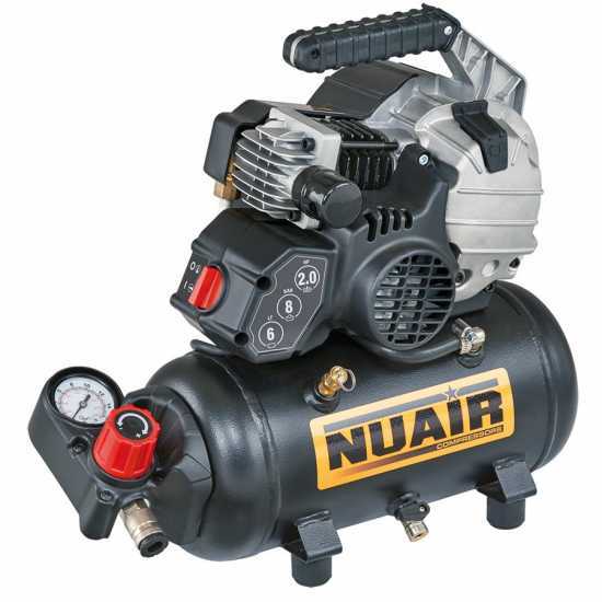 Nuair FU 227/8/6E - Compresseur d'air &eacute;lectrique compact portatif - Moteur 2 CV - 6 Litres