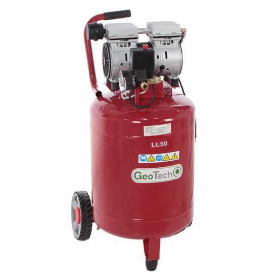 GeoTech S-AC50V-8-10 - Compresseur d'air &eacute;lectrique oilless - Moteur 1 CV - 50 L Vertical Silencieux