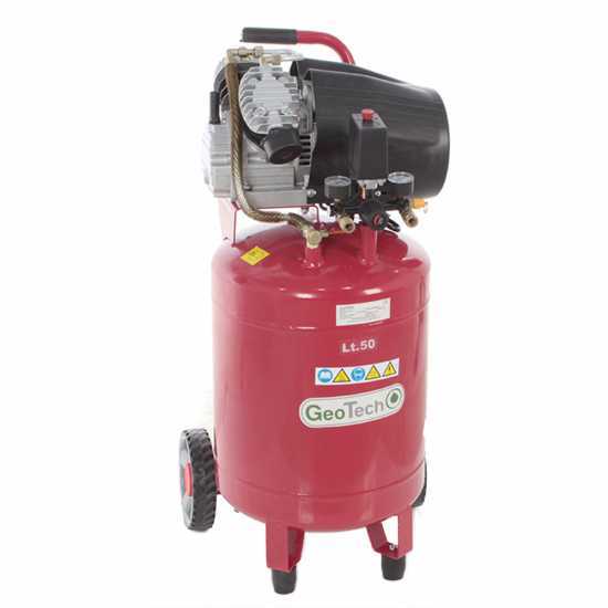 GeoTech AC50V-10-30VC - Compresseur d'air &eacute;lectrique sur chariot vertical - Moteur 3 CV - 50 L air comprim&eacute;