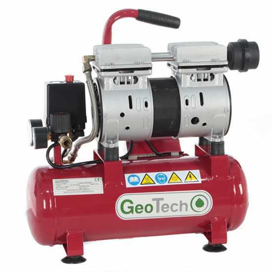 GeoTech S-AC-9-8-07 - Compresseur &eacute;lectrique silencieux compact portatif - Moteur 0.7 CV - 8 bars