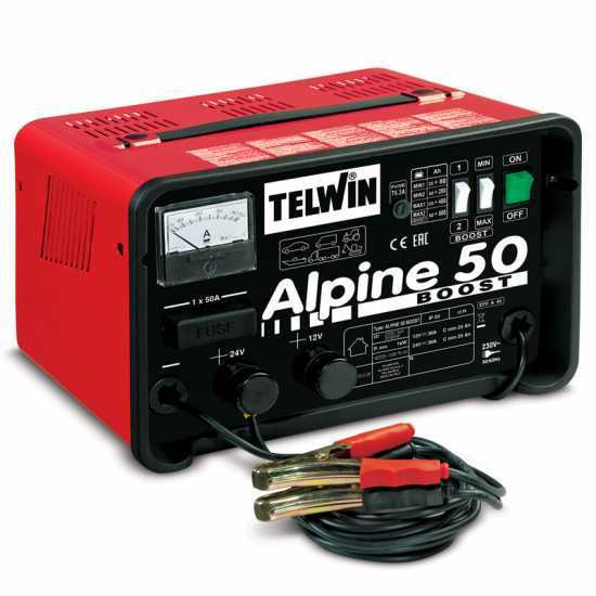 Telwin Alpine 50 Boost - Chargeur de batterie - batteries humides d'une tension de 12/24V - 1000W