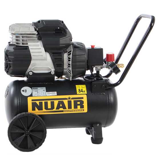 Nuair Sil Air 244/24 - Compresseur d'air &eacute;lectrique sur chariot - 1.5 CV - 24 L oilless - Silencieux