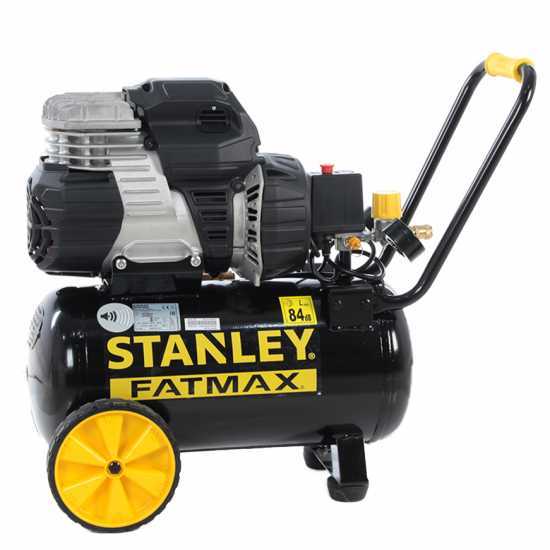 Compresseur &eacute;lectrique sur chariot Stanley sil air 244/24 - moteur 1.5 HP - 24 L oilless - Silencieux