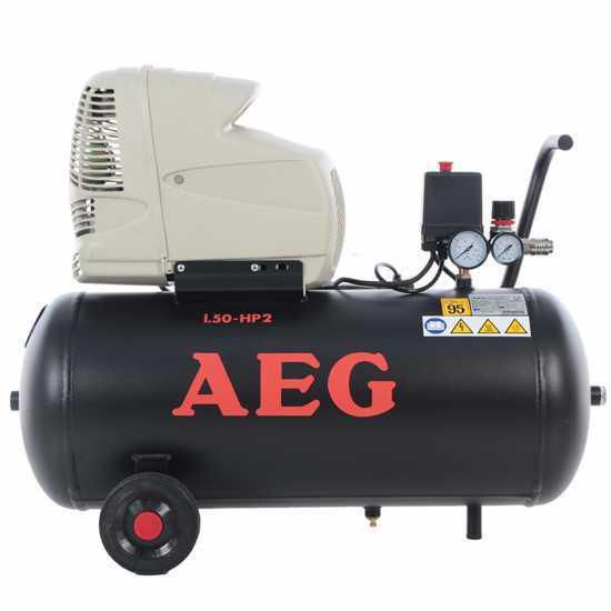 Compresseur &eacute;lectrique sur chariot AEG L50/2 moteur 2 HP - 50 L