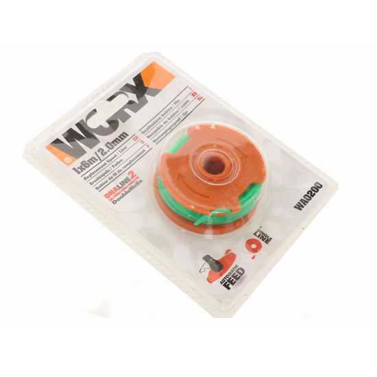 Blister Bobine 6 m x 2 mm pour coupe-bordures Worx WG168E 40V