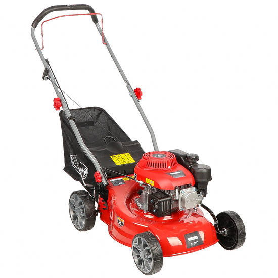 Tondeuse &agrave; gazon thermique GeoTech S41-130 B - &agrave; pouss&eacute;e manuelle 2en1 ramassage + &eacute;jection post&eacute;rieure