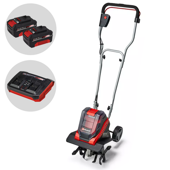 Einhell GE-CR 30 Li - Motobineuse à batterie avec roues - 2 batteries 18V 4Ah