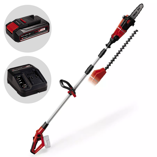 Einhell GE-HC 18 Li T - Élagueuse -Taille-haie à batterie sur perche téléscopique - 18V 2.5 Ah