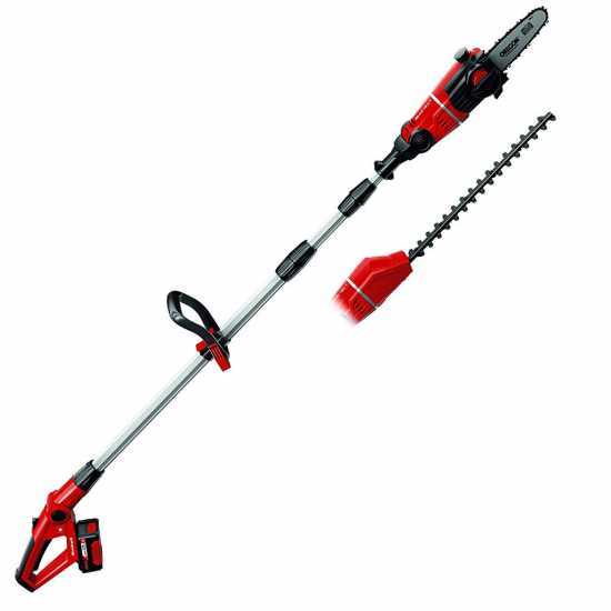 Perche d'&eacute;lagage -Taille-haie &agrave; batterie sur perche t&eacute;l&eacute;scopique Einhell GE-HC 18 Li T