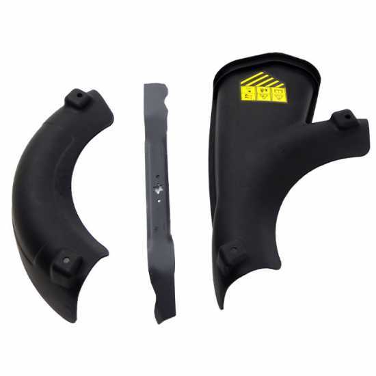 D&eacute;flecteur lat&eacute;ral et kit mulching avec lame pour tondeuses autoport&eacute;es rider MTD avec plateau de 76 cm