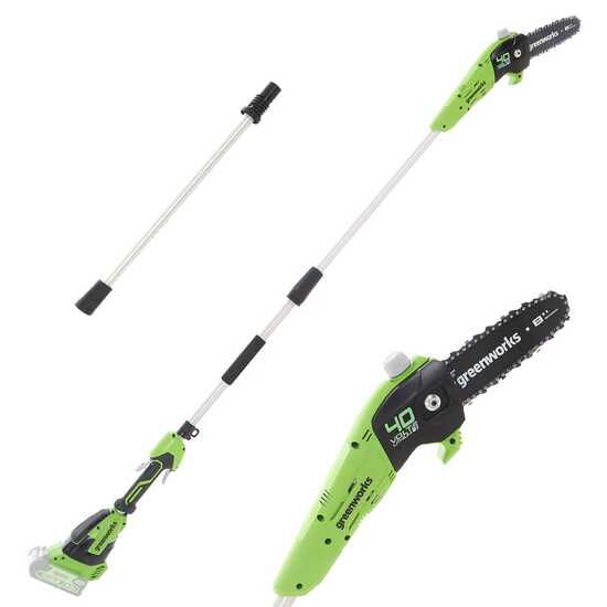 Perche &eacute;lagueuse &agrave; batterie Greenworks G40PSF 40V - Sur rallonge, &agrave; bretelle - SANS BATTERIE ni CHARGEUR