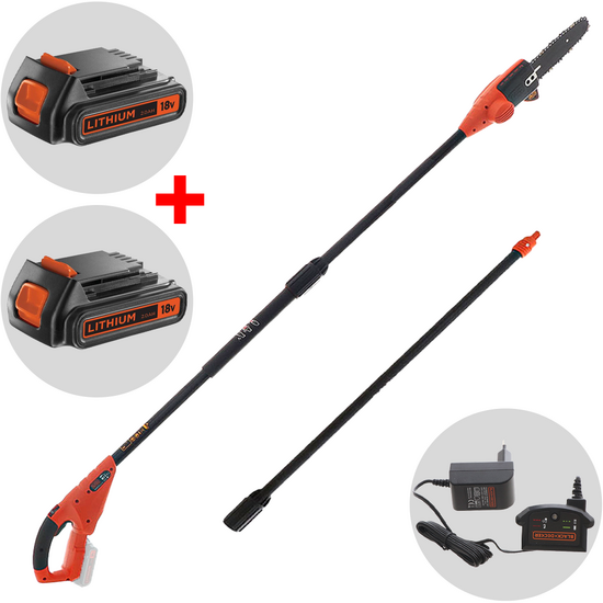 Black & Decker GPC1820L20-QW - Élagueuse à batterie sur perche 18V 2Ah + une batterie 18V 2Ah offerte