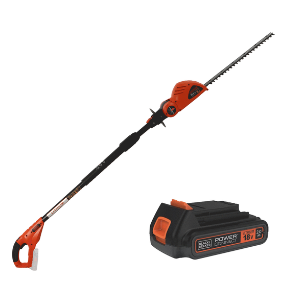 Black &amp; Decker GTC1843L20-QW - Taille-haie &agrave; batterie sur perche de rallonge - 18V/2Ah