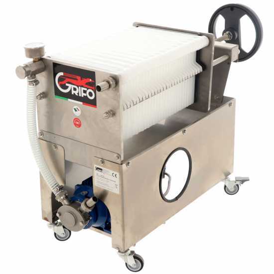 Grifo Professional FCP30-Olio - Filtre &agrave; plaques pour huile sur chariot - Pompe INOX