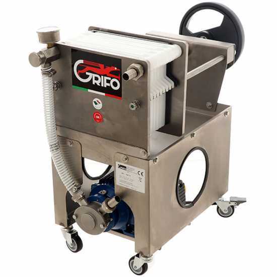 Grifo Professional FCP10-Olio - Filtre &agrave; plaques pour huile sur chariot - Pompe INOX