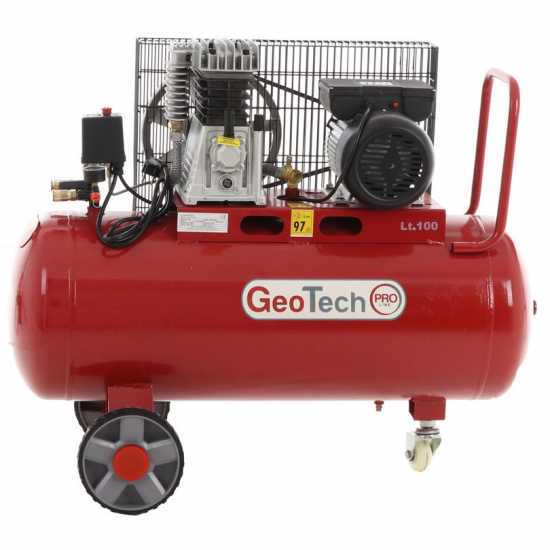 GeoTech BACP100-8-2 - Compresseur d'air &eacute;lectrique &agrave; courroie - Moteur 2 CV - 100 L - 8 bars