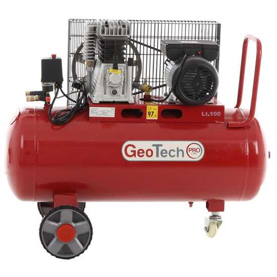 GeoTech Pro BACP100-10-3 - Compresseur d'air &eacute;lectrique &agrave; courroie - Moteur 3 CV - 100 L - 10 bars