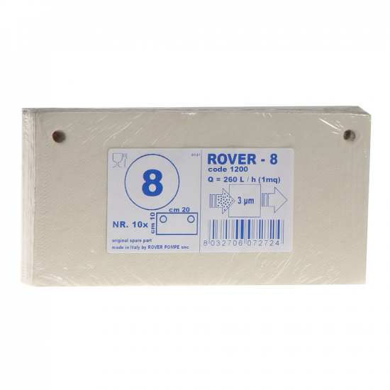 Type 8 - Cartons filtrants pour pompe-filtre Pulcino – 20x10 cm - 10 pièces