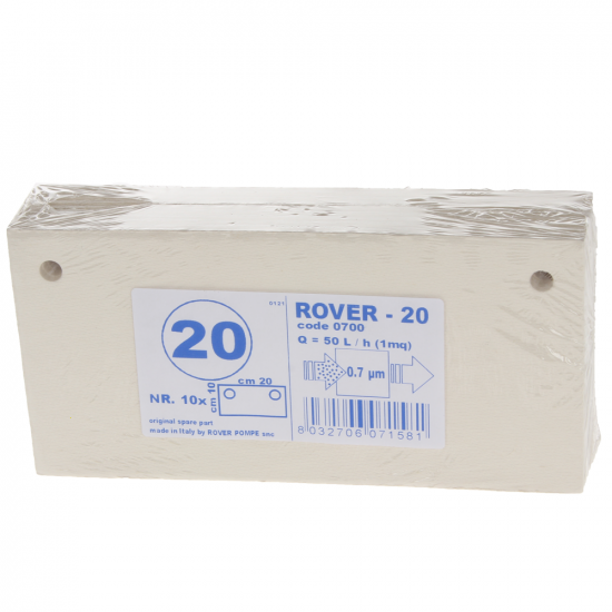 type 20 - Nr. 10 cartons filtrants Rover pour pompes avec filtre Pulcino